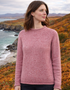 Women's Roll Neck Fisherman Sweater | Pink - Clearance
