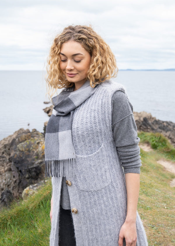 John Hanly Merino Scarf | Grey Mix