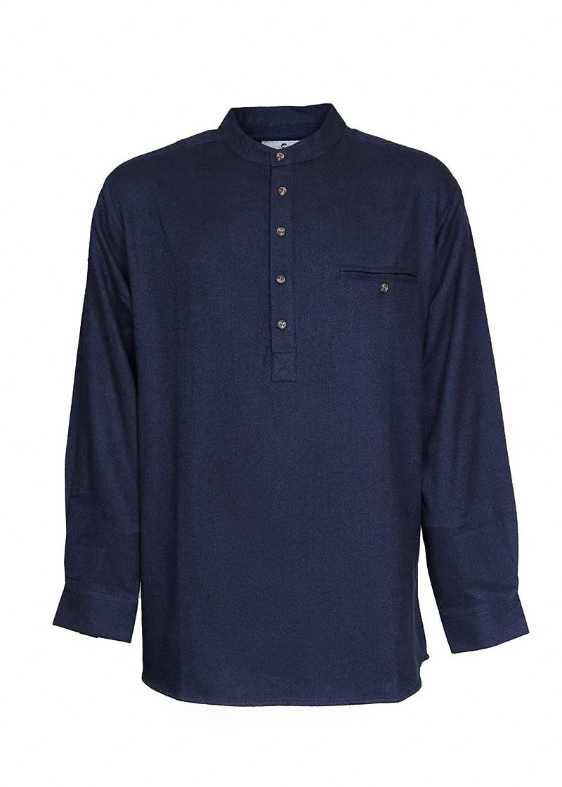 Lee Valley Grandfather Shirt | Navy Melange Twill Flannel