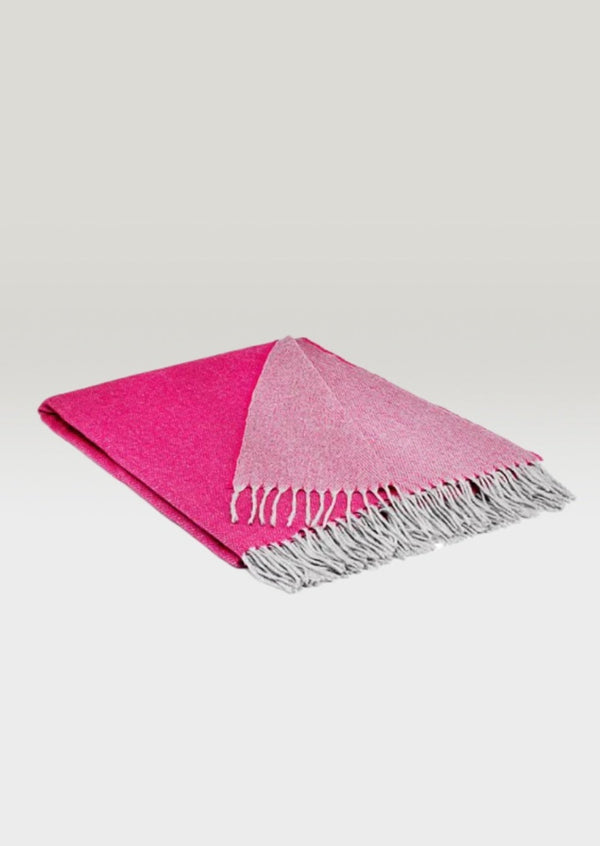 Mcnutt 100% Cashmere Hot Pink and Dove Throw