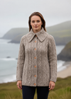 Super Soft 100% Merino Wool Aran Cardigan | Oat