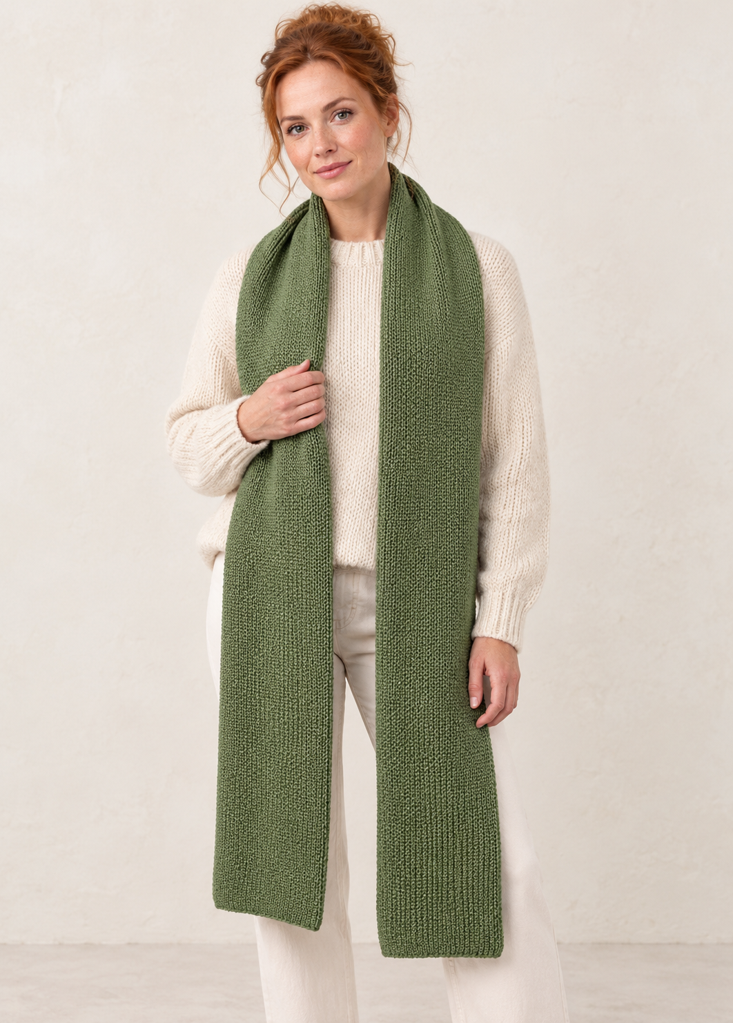 100% Merino Wool Giant Scarf | Green