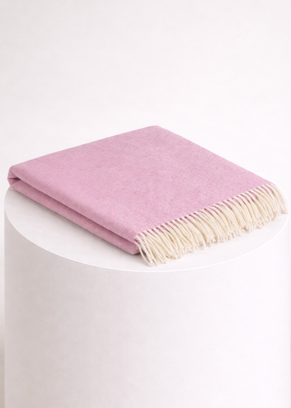 McNutt Lambswool Supersoft Blanket | Spotted Pink