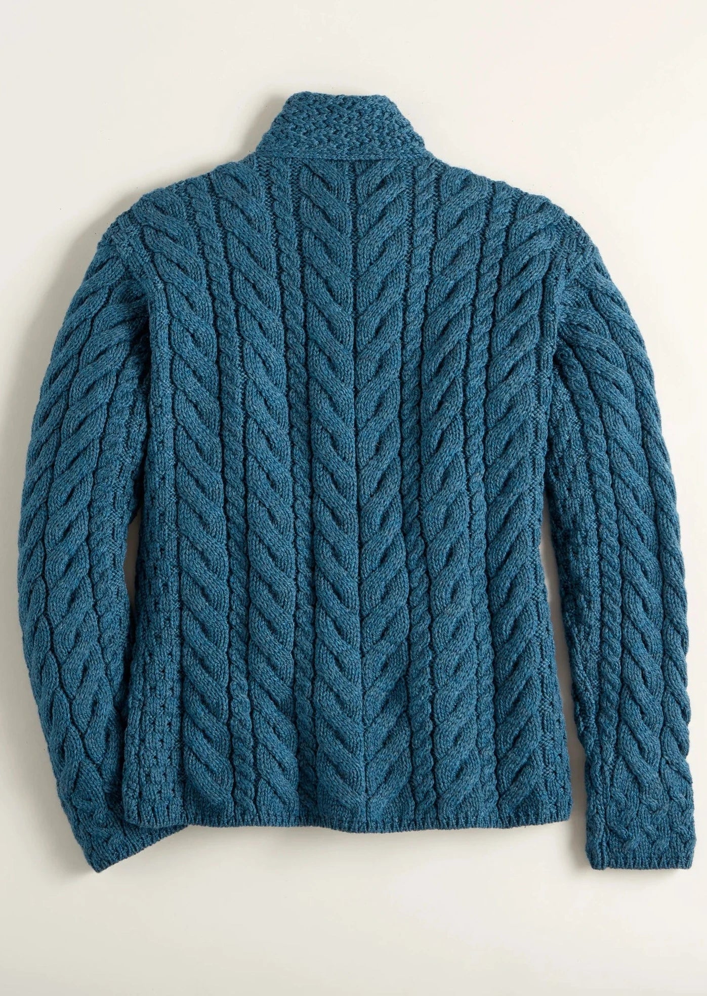 Aran 3 Buttons Trellis Cardigan | Irish Sea