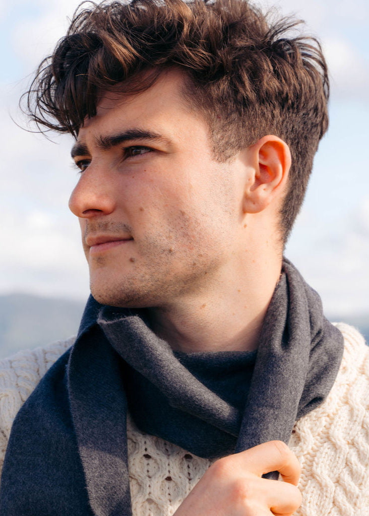 John Hanly Merino Scarf | Solid Charcoal