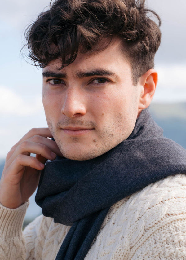 John Hanly Merino Scarf | Solid Charcoal