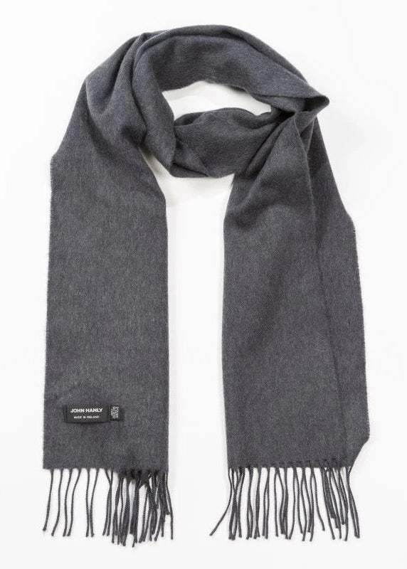 John Hanly Merino Scarf | Solid Charcoal