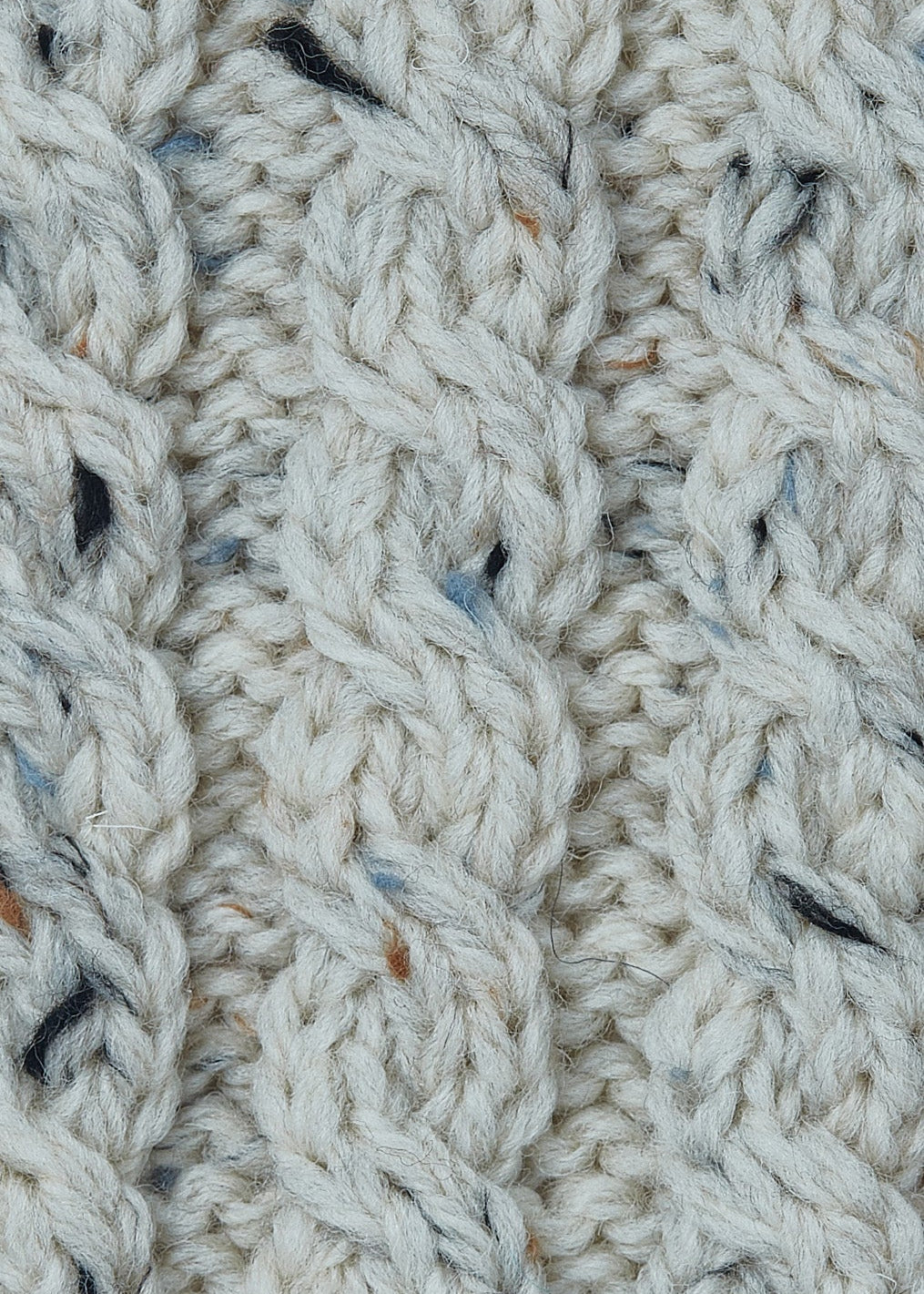 Ladies Merino Cropped Classic Aran Sweater | Flecked Nepp