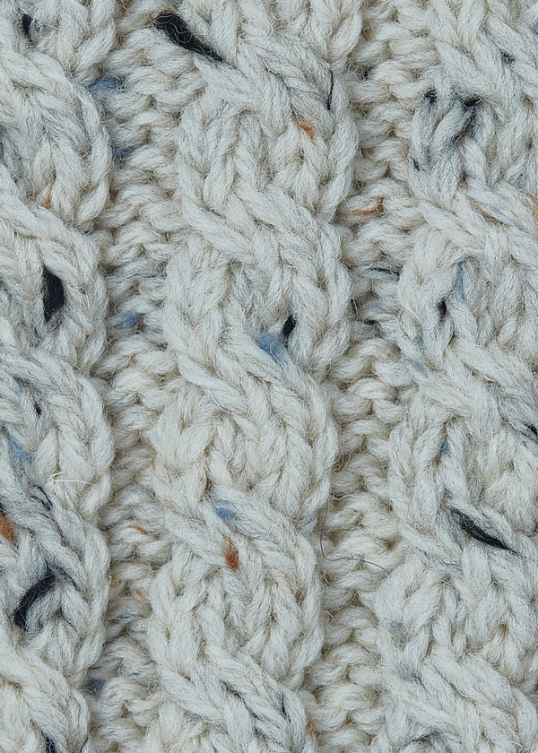 Ladies Merino Cropped Classic Aran Sweater | Flecked Nepp