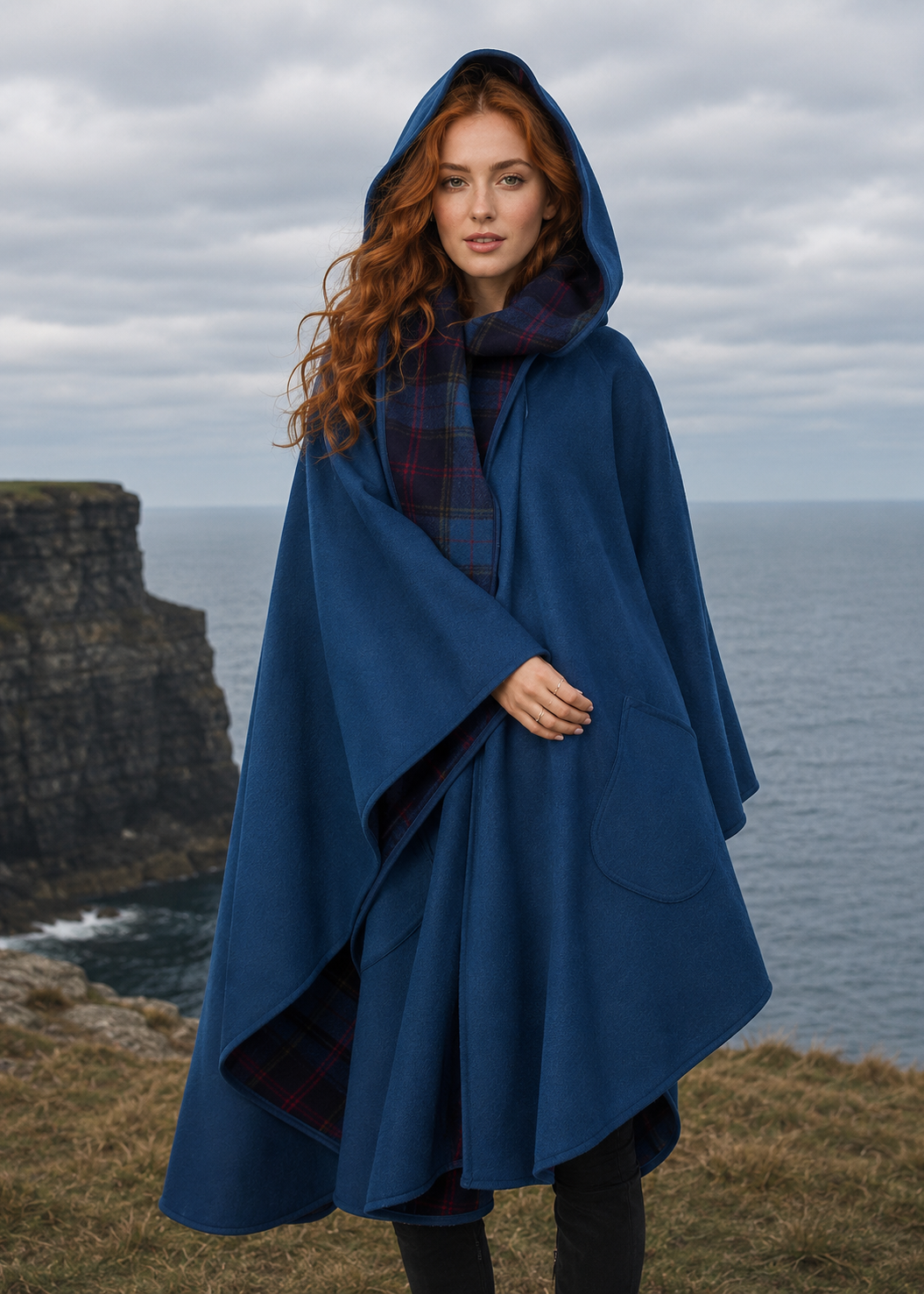 Jimmy Hourihan Teal Wool Walking Cape
