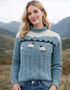 Unisex Pure Wool Sheep Aran Sweater – Summer Storm