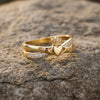 10K Gold CZ Claddagh Crossover Ring