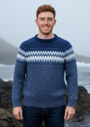 Men's Aran Fairisle Sweater | Denim Marl