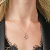 14K Gold Diamond Emerald Shamrock Necklace