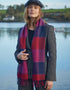 John Hanly Merino Scarf | Red Pink Navy