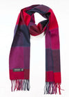 John Hanly Merino Scarf Red Pink Navy