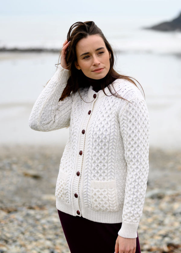 Aran Lumber Cardigan | Natural