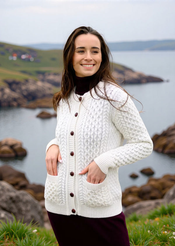 Aran Lumber Cardigan | Natural