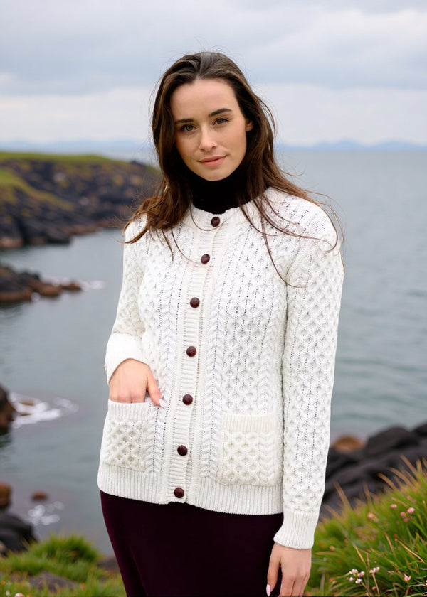 Aran Lumber Cardigan | Natural