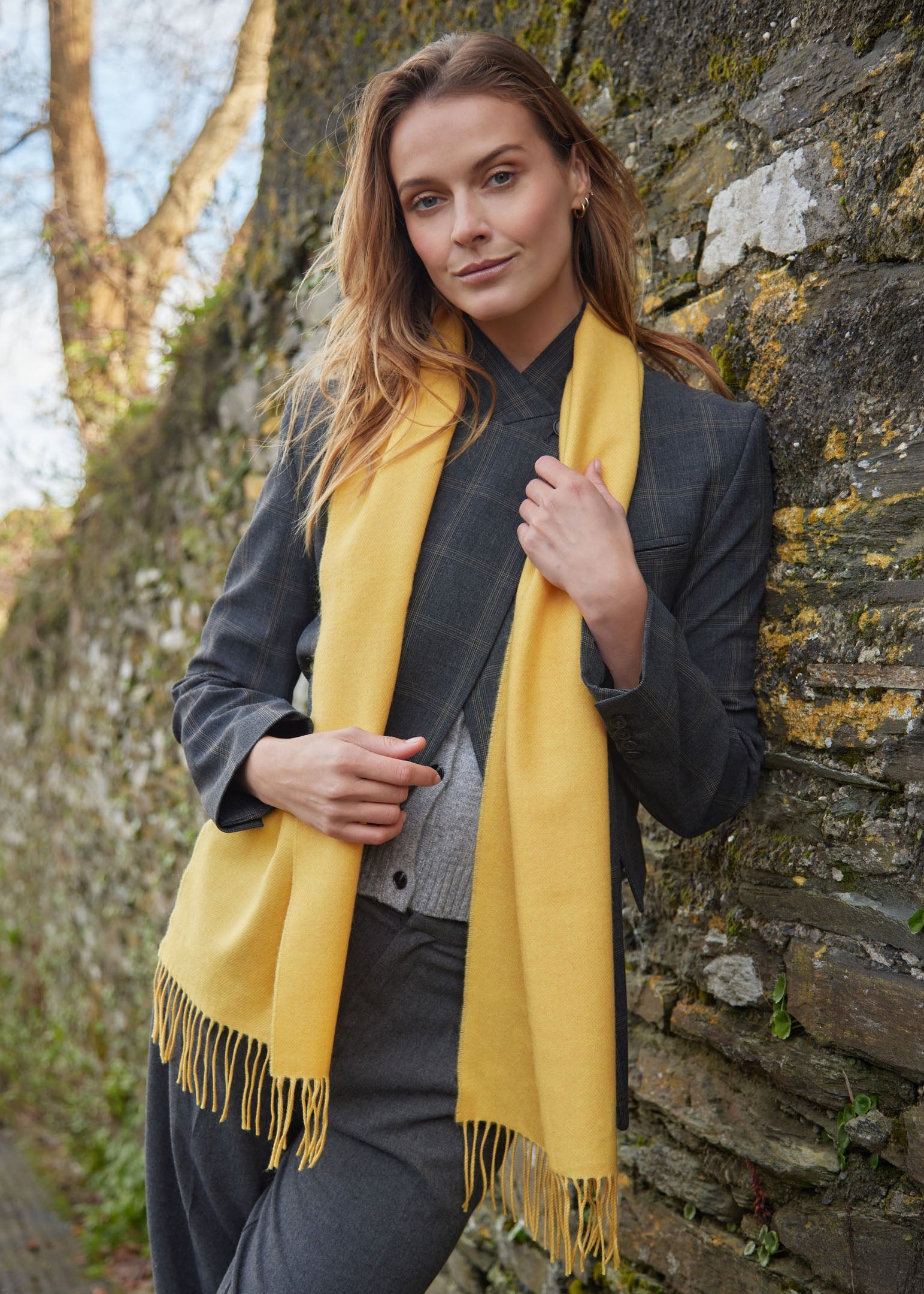 John Hanly Merino Wool Scarf | Sunshine Yellow