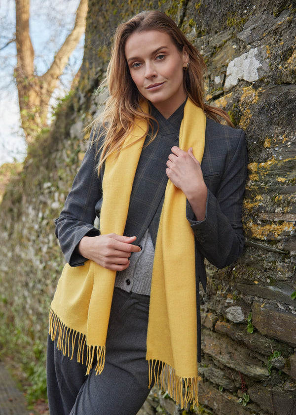 John Hanly Merino Wool Scarf | Sunshine Yellow