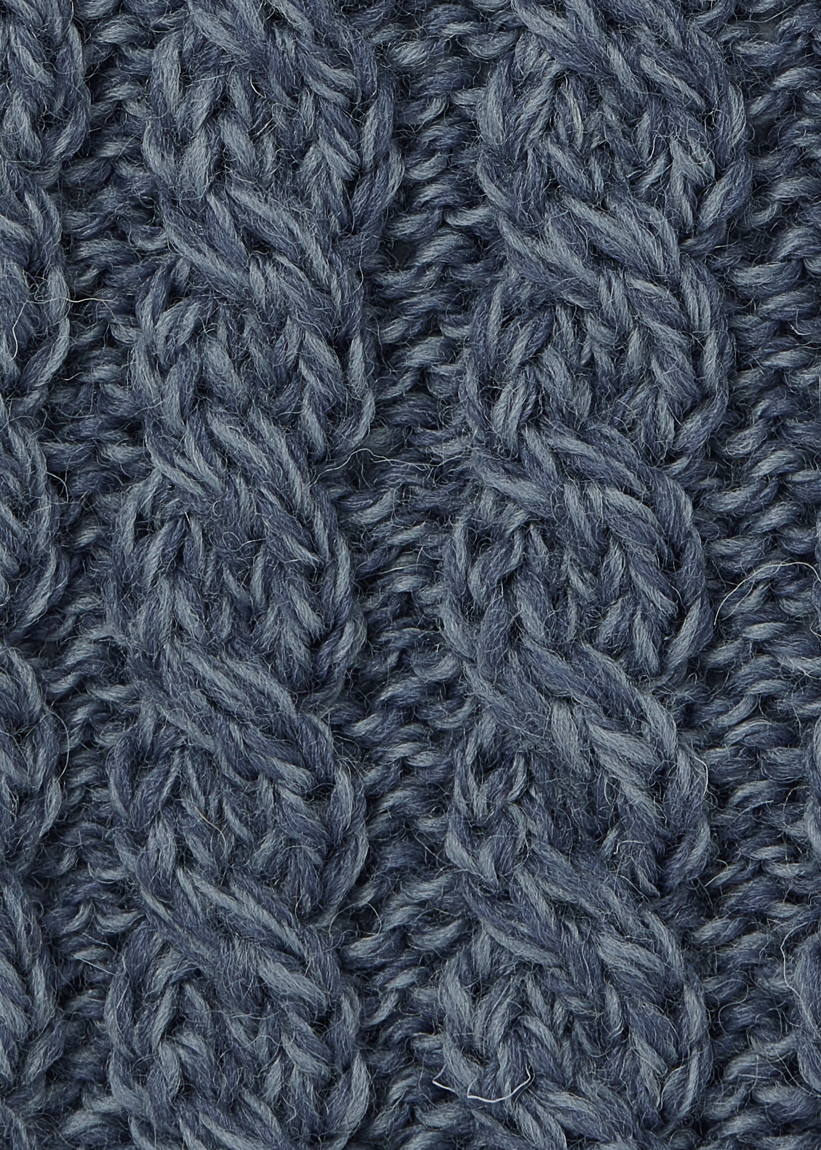 Aran Pure Wool Poncho | Denim - Clearance