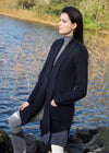 Aran Crafts Women's Navy Waterfall Merino Wool Cardigan | Made in Ireland - Clearance