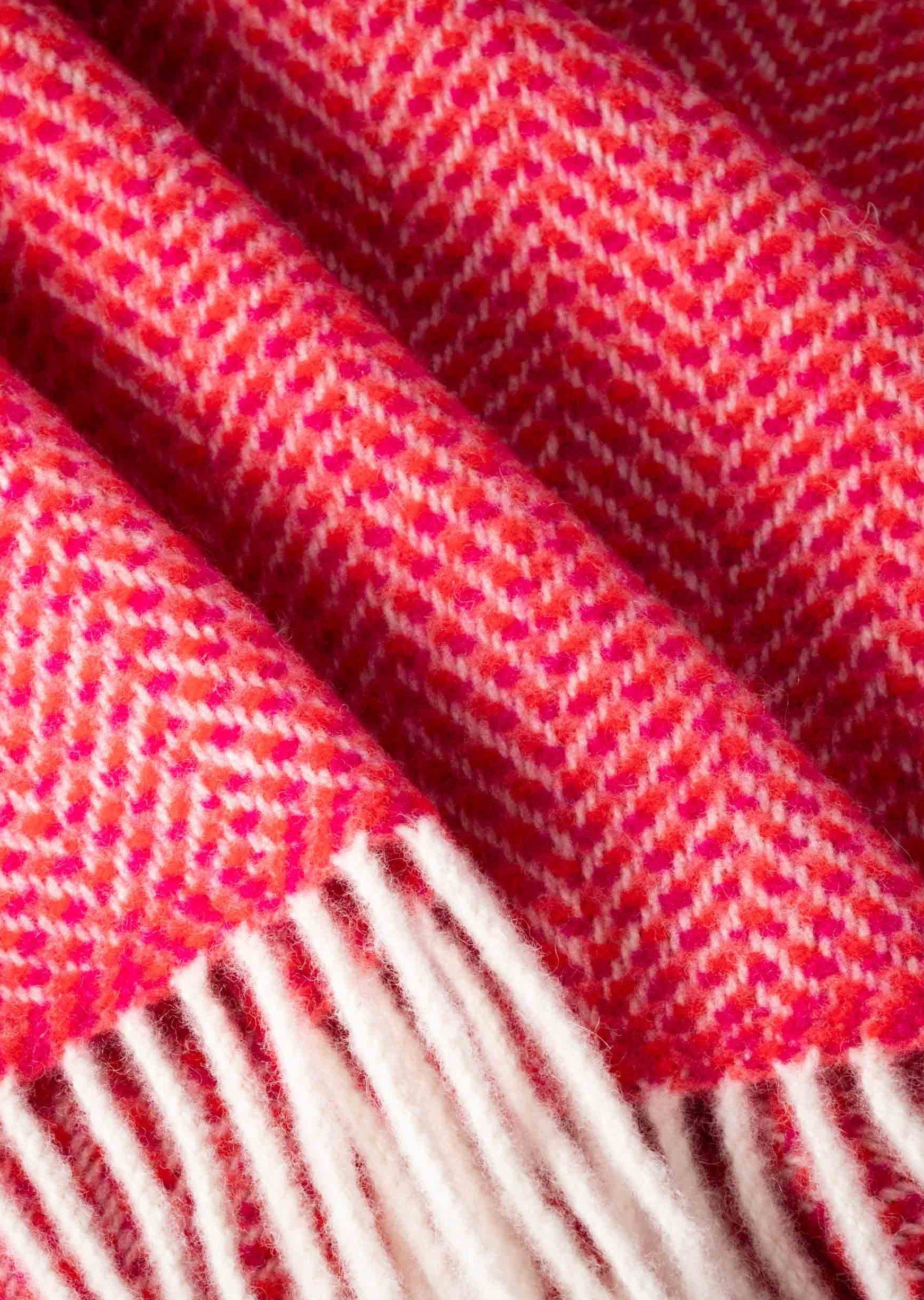 John Hanly Cashmere Merino Throw - Raspberry