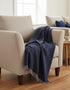 John Hanly Cashmere Merino Throw - Navy Gray