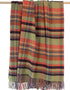 John Hanly Cashmere Throw | Green Coral Rust Slate Plum Check Herringbone