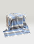 John Hanly Grey Blue Merino Cashmere Wool Throw Blanket