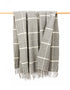 John Hanly Cashmere Throw | Grey White Herringbone Check