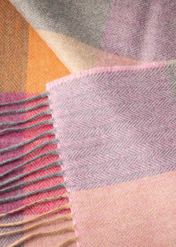 John Hanly Merino Scarf | Pink Mustard