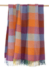 John Hanly Cashmere Throw | Berry Lavender Pink Orange Block