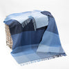 John Hanly Cashmere Merino Throw - Blue Mix Block