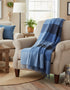 John Hanly Cashmere Merino Throw - Blue Mix Block