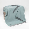 John Hanly Cashmere Duck Egg Herringbone Throw