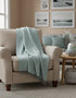 John Hanly Cashmere Duck Egg Herringbone Throw