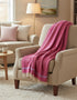 John Hanly Cashmere Merino Throw | Raspberry Cream