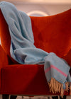 John Hanly Cashmere Merino Throw - Aqua Cream Purple