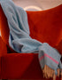 Plaid en cachemire et mérinos John Hanly - Aqua Crème Violet
