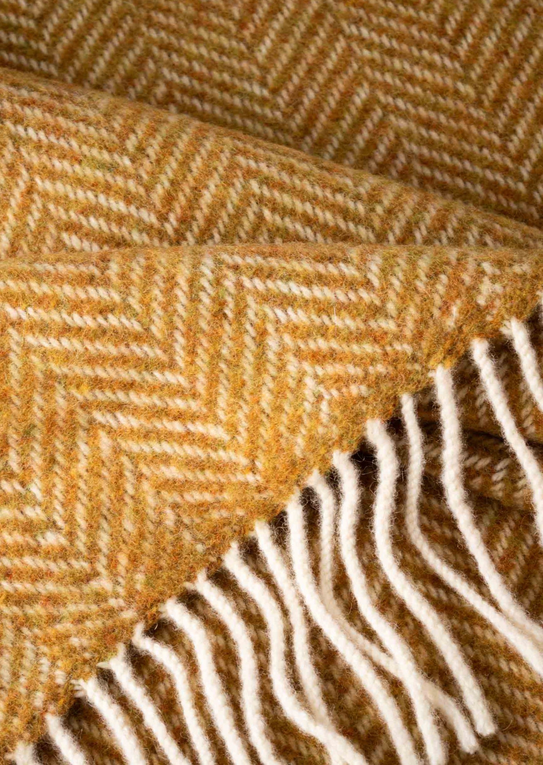 John Hanly Cashmere Merino Throw - Mustard