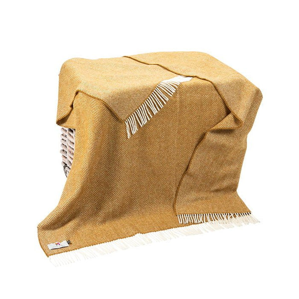John Hanly Cashmere Merino Throw | Mustard