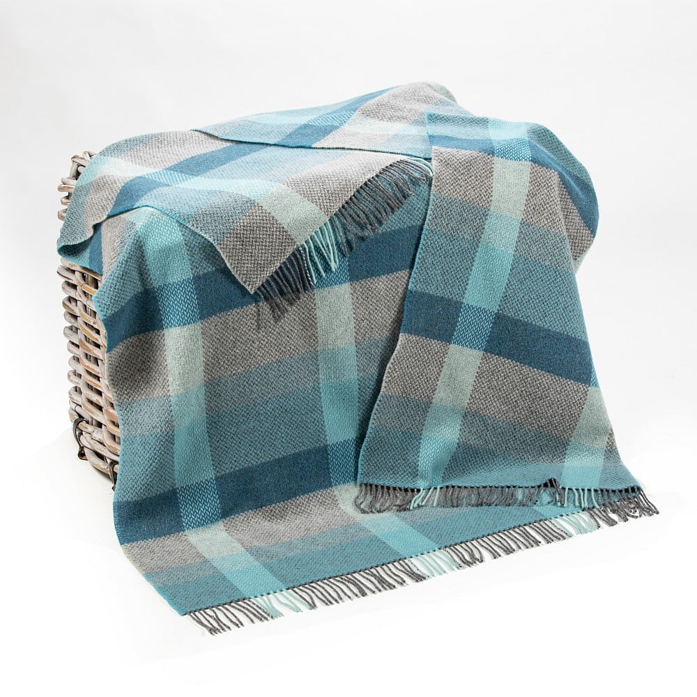 John Hanly Cashmere Merino Throw | Grey Duck Egg Aqua