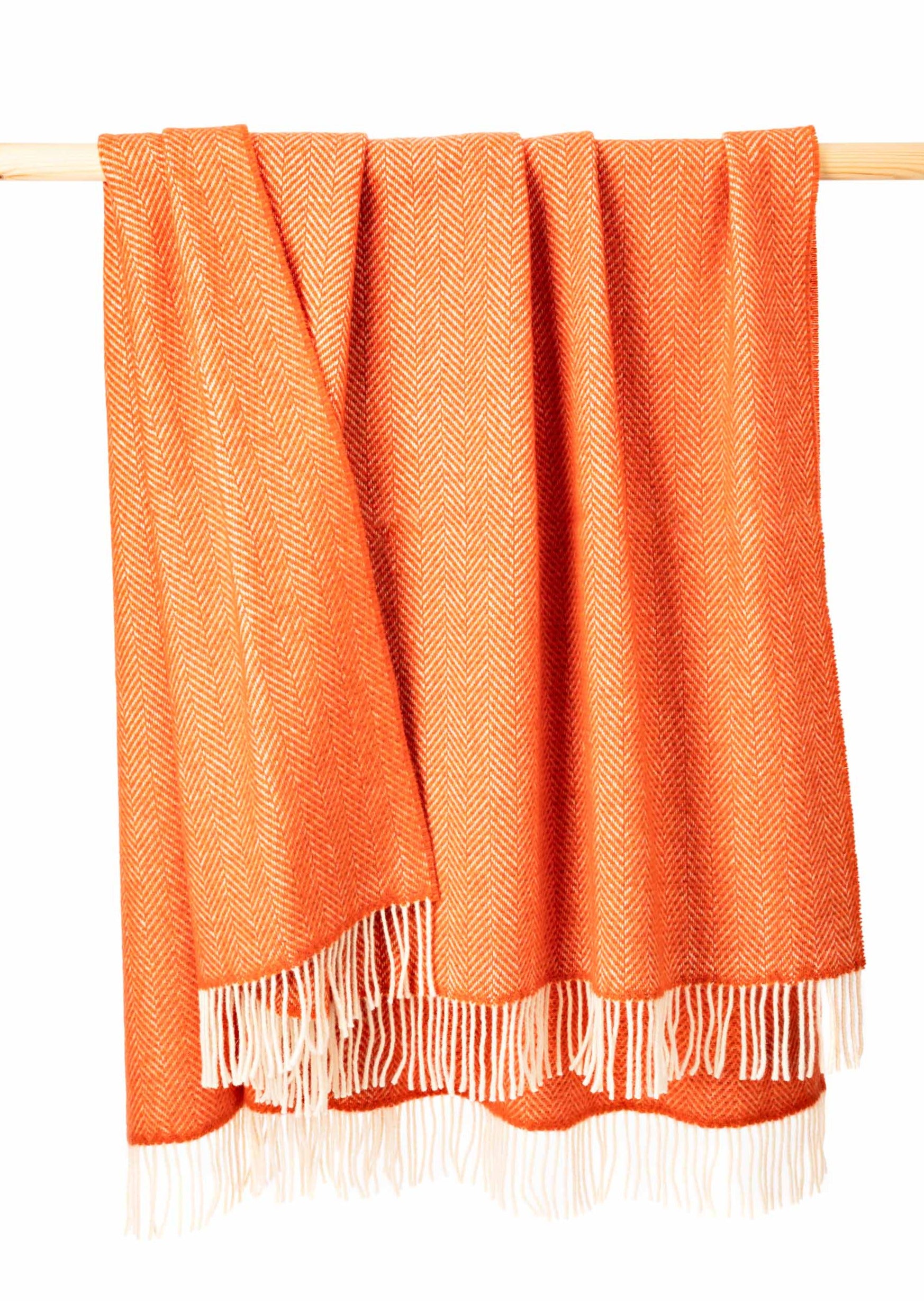 John Hanly Cashmere Throw - Orange Bronze