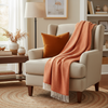 John Hanly Cashmere Throw | Orange Bronze