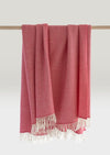 John Hanly Cashmere Throw - Dusty Pink Bubblegum Herringbone