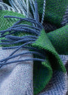 John Hanly Cashmere Throw | Green Lavender Block Check