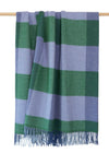 John Hanly Cashmere Throw | Green Lavender Block Check