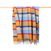 John Hanly Cashmere Throw | Orange Blue Check